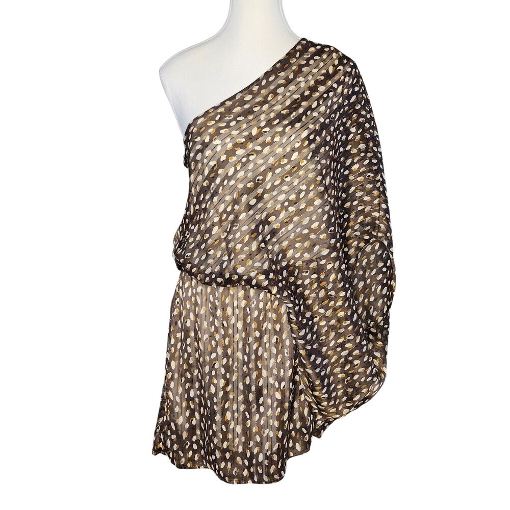 Gorgeous Tyche -M- USA One sleeve Romper 33" Length Gold B27